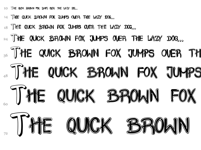 Crash Test font waterfall